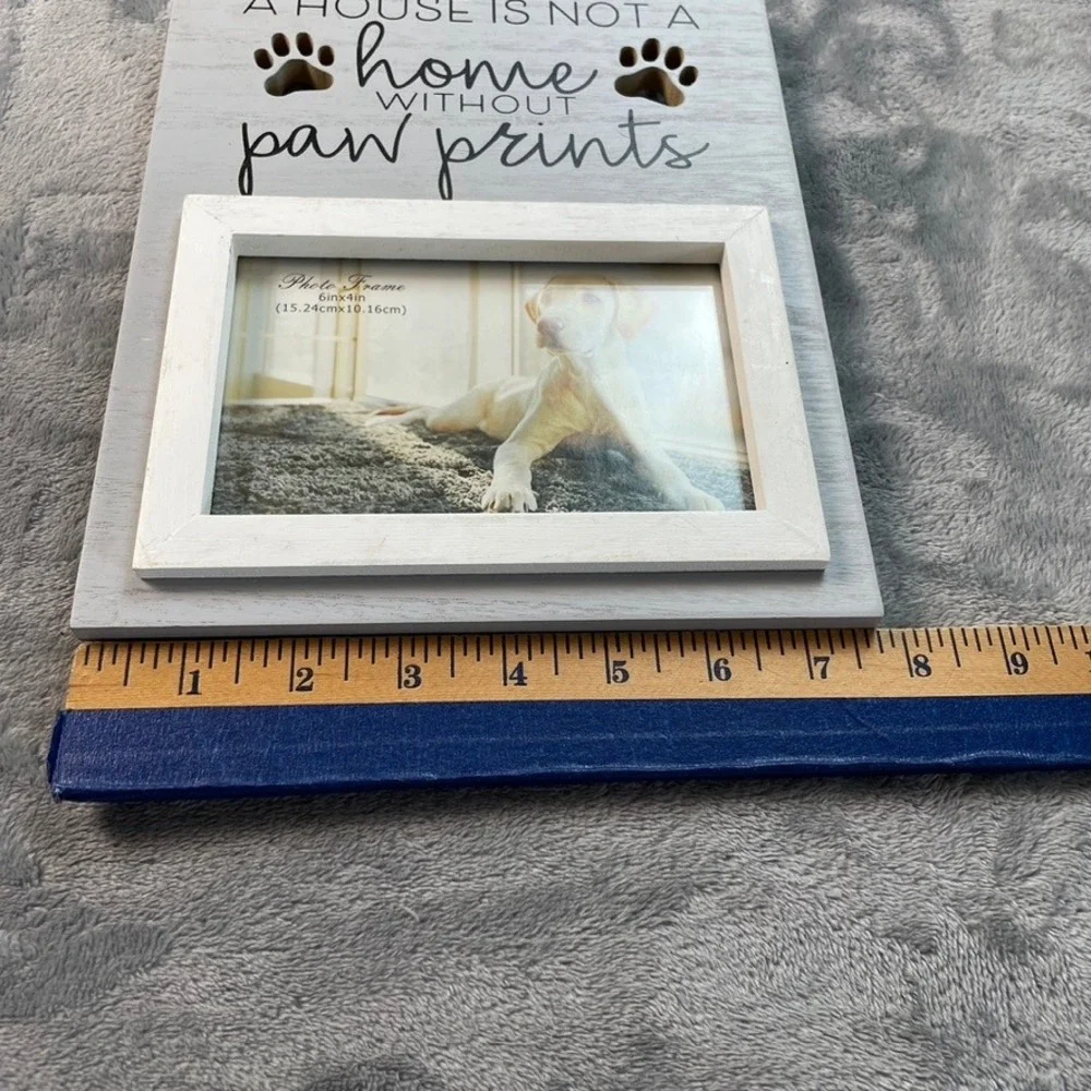 Pet Collection Gray Wood 4x6 Picture Frame A House Is Not A Home Paw Prints